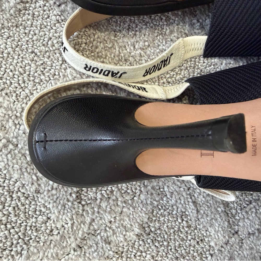Dior black and Cream Slingback Heels - Picture 3 of 10